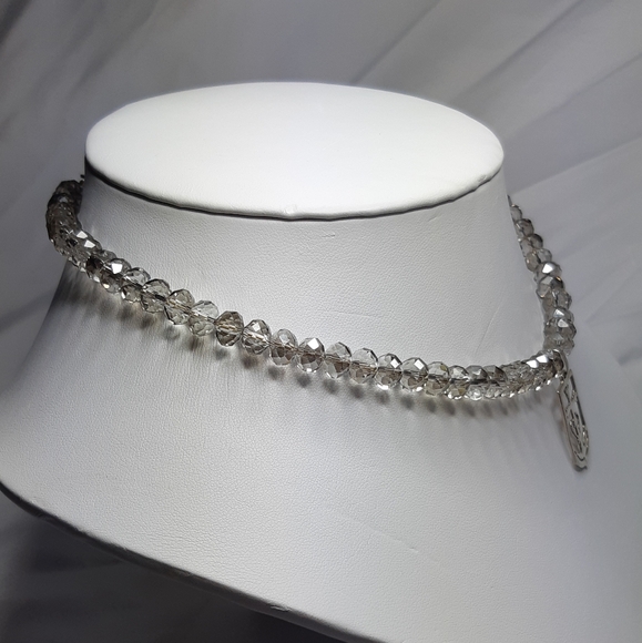 Silver Aurora Borealis Christian Necklace - Picture 3 of 7